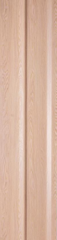 Beige wood grain texture on wall panel with vertical grooves and natural pattern, showcasing wood louver design.