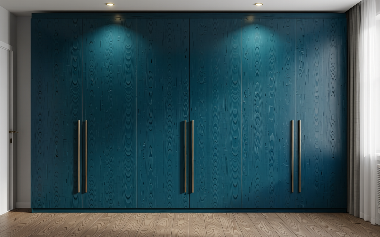 Dark teal textured MDF sheet with uniform color and no visible grain.