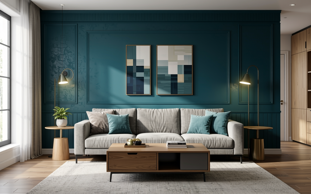 Dark teal textured MDF sheet with uniform color and no visible grain.