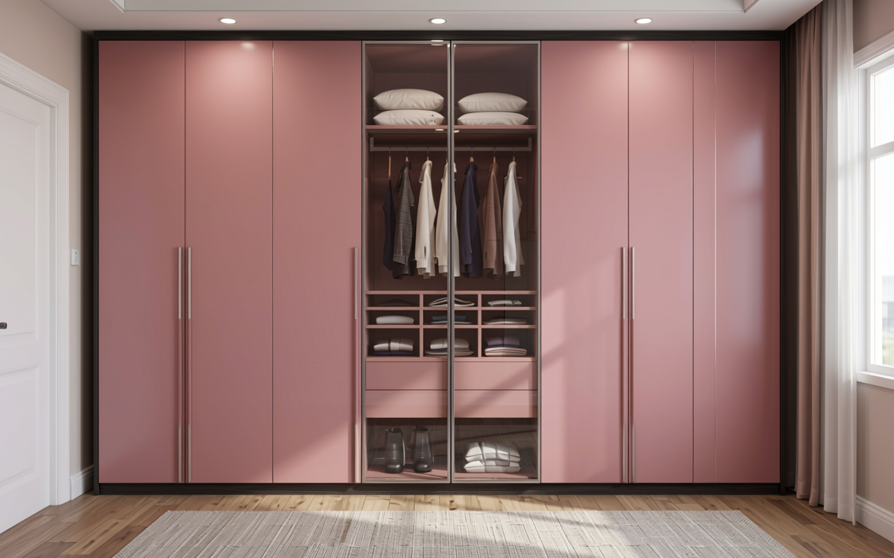 Solid pink decorative MDF sheet with textured finish and no visible grain.