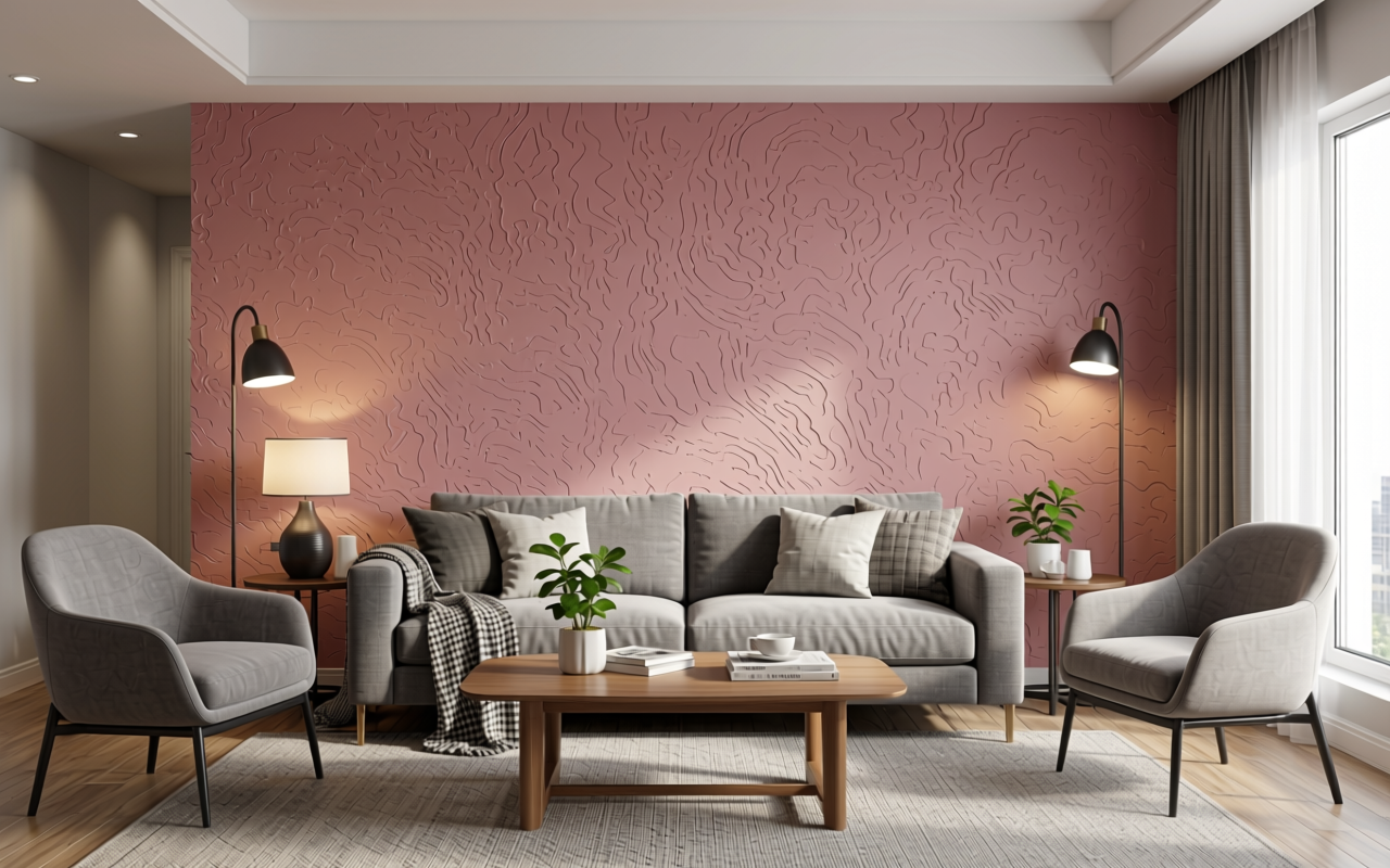Solid pink decorative MDF sheet with textured finish and no visible grain.