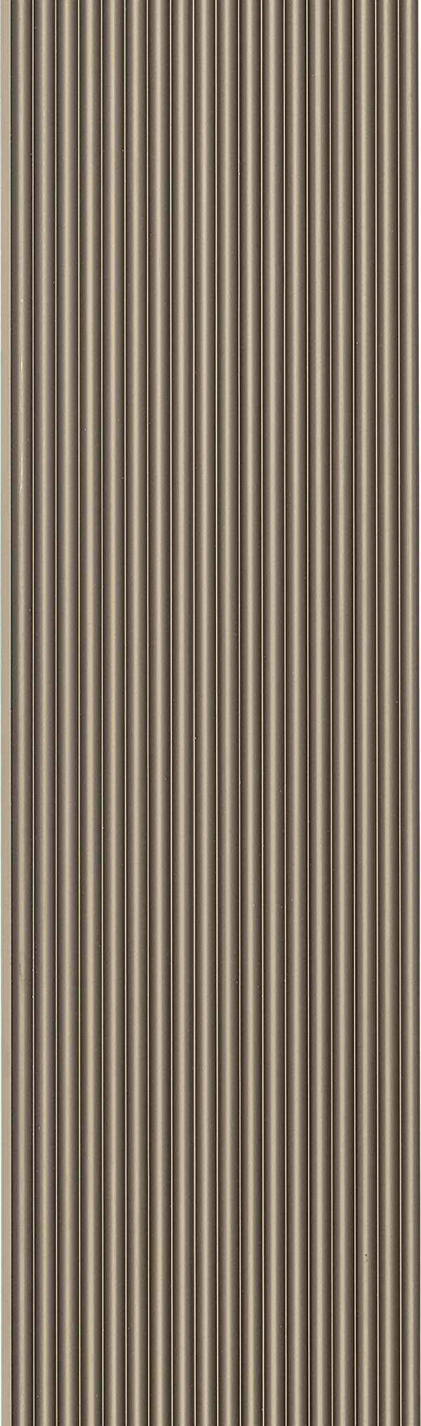 Brown textured designer louver panel with vertical slats and subtle sheen