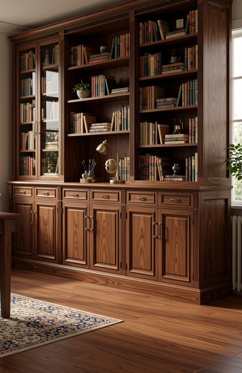 Brown laminate with diagonal wood grain pattern and textured finish.
