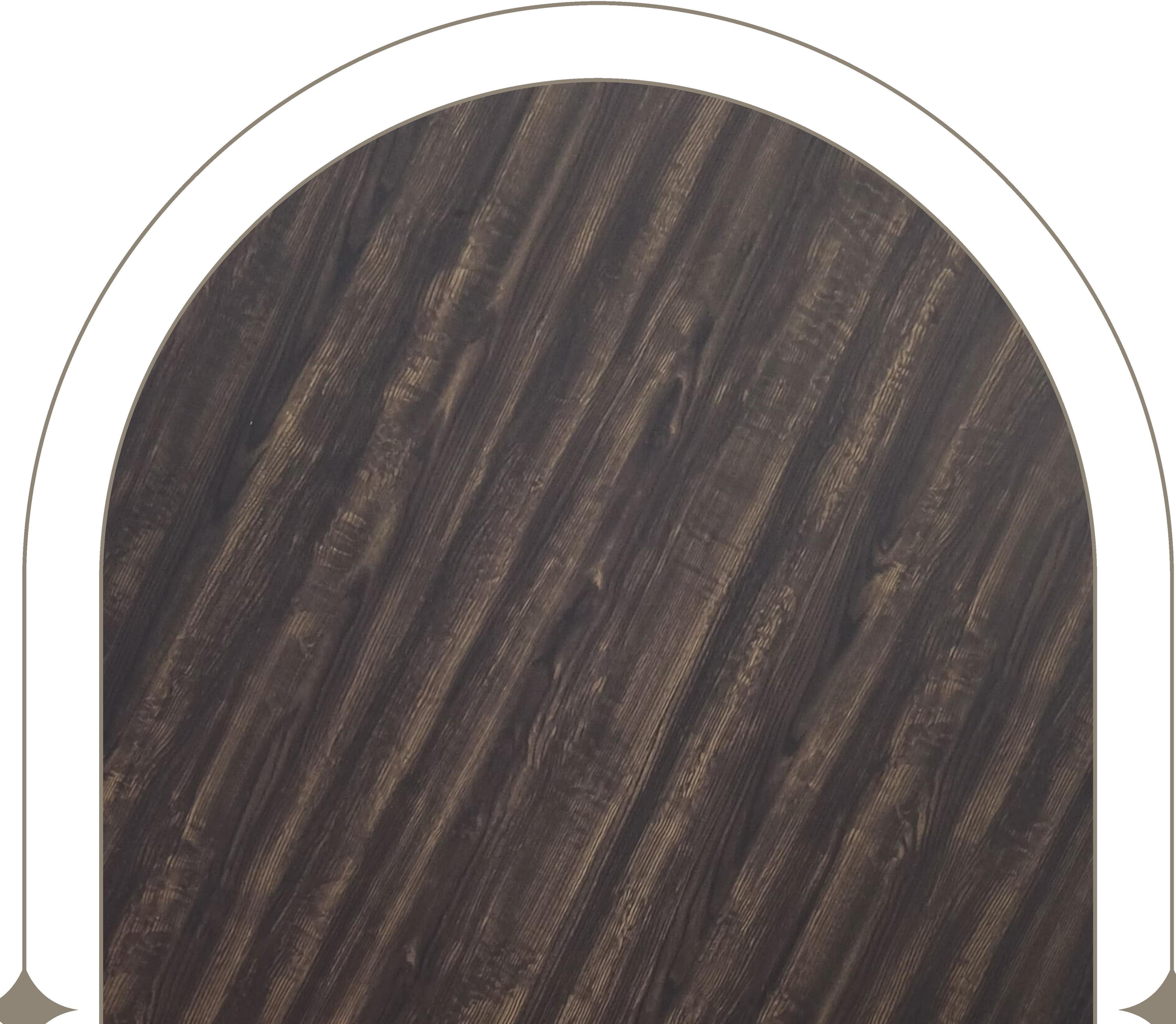 Dark brown wood grain laminate with textured finish and diagonal grain direction.