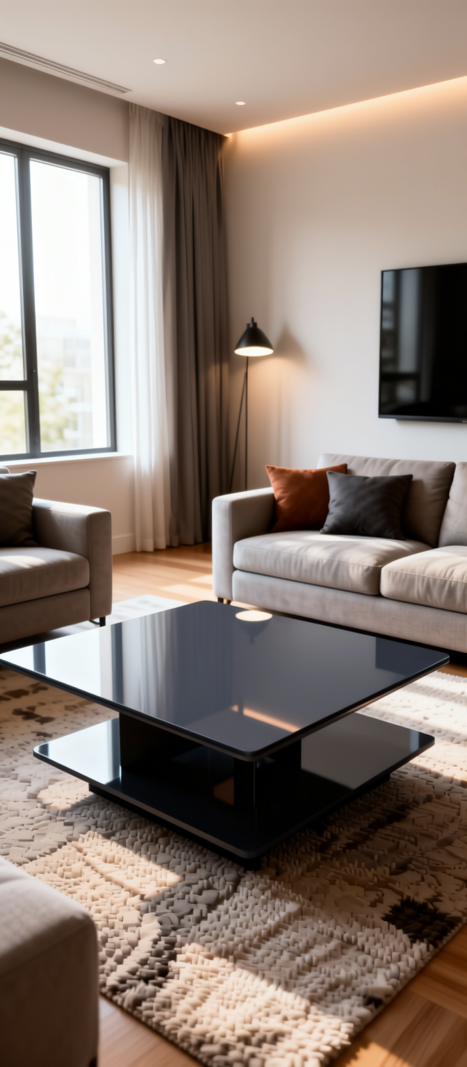 Solid Plain Laminate 8x4 ft High Gloss 1 mm - LM 01730 — application view in a contemporary living room