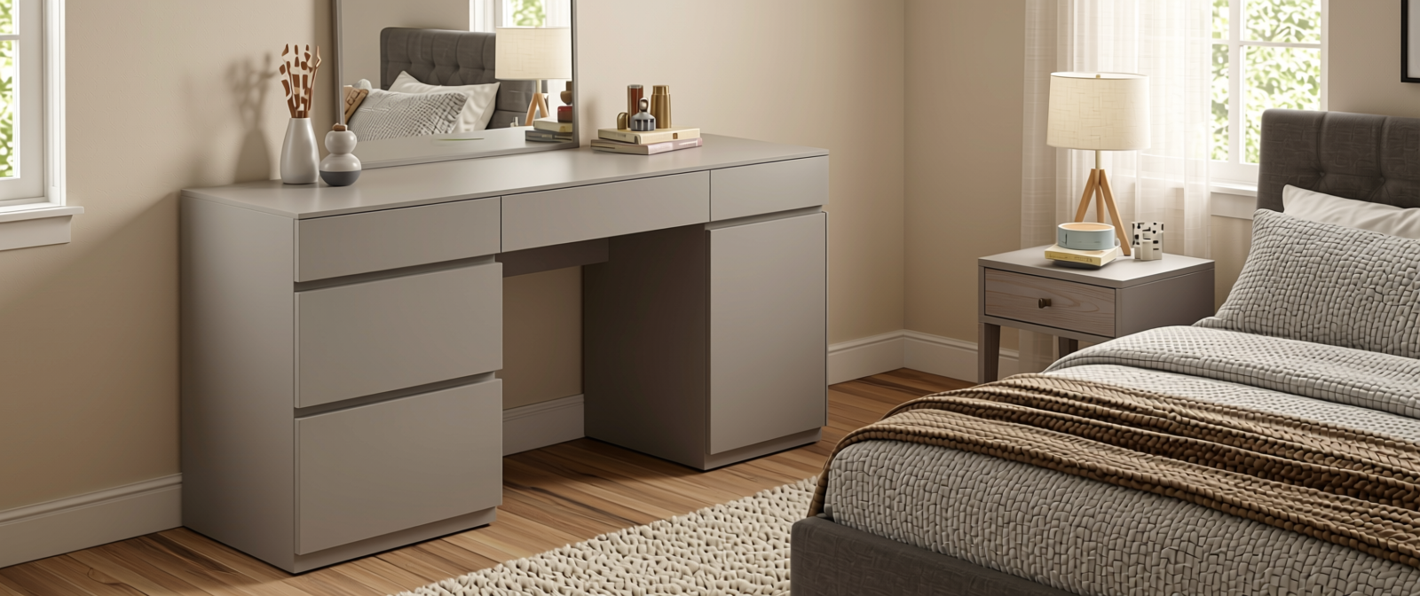 Plain Laminate 8x4 ft Matte 1 mm - LM 15526 — application view in a bedroom