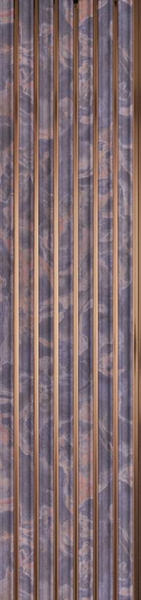 Grey marble louver panel with textured finish and vertical slats showcasing marbled pattern and natural stone appearance.