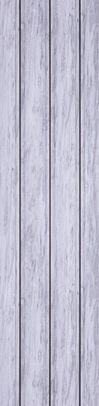 Grey wood grain texture wall panel with vertical slats and textured finish.