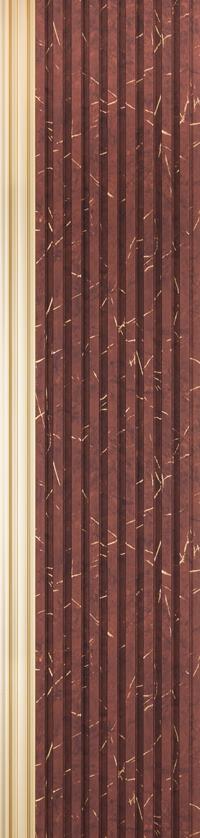 Brown marble louver panel with textured finish and gold veining on vertical slats