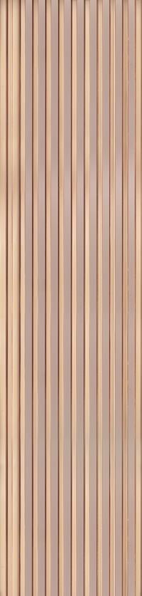 Beige fluted wall panel with textured finish and vertical grooves, showing a repeating pattern of light and shadow.