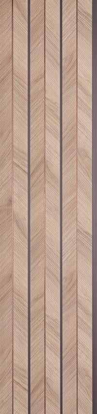 Beige textured wood louver panel with diagonal grain pattern and visible wood texture on vertical slats