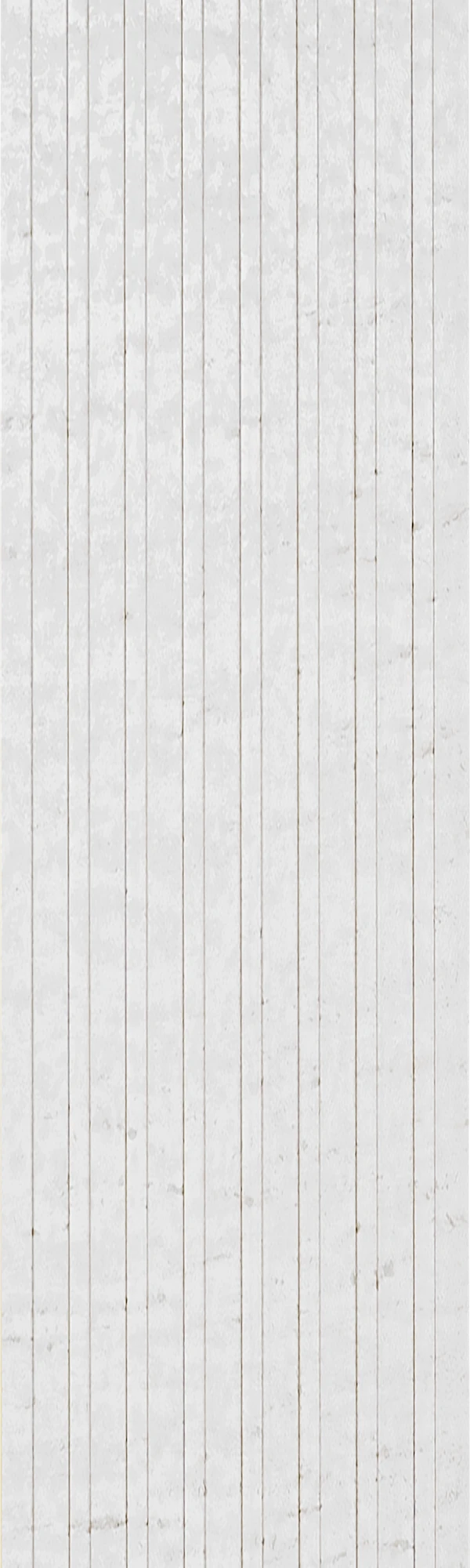 White fluted wall panel with textured finish and vertical grooves, showing a detailed surface pattern and slight