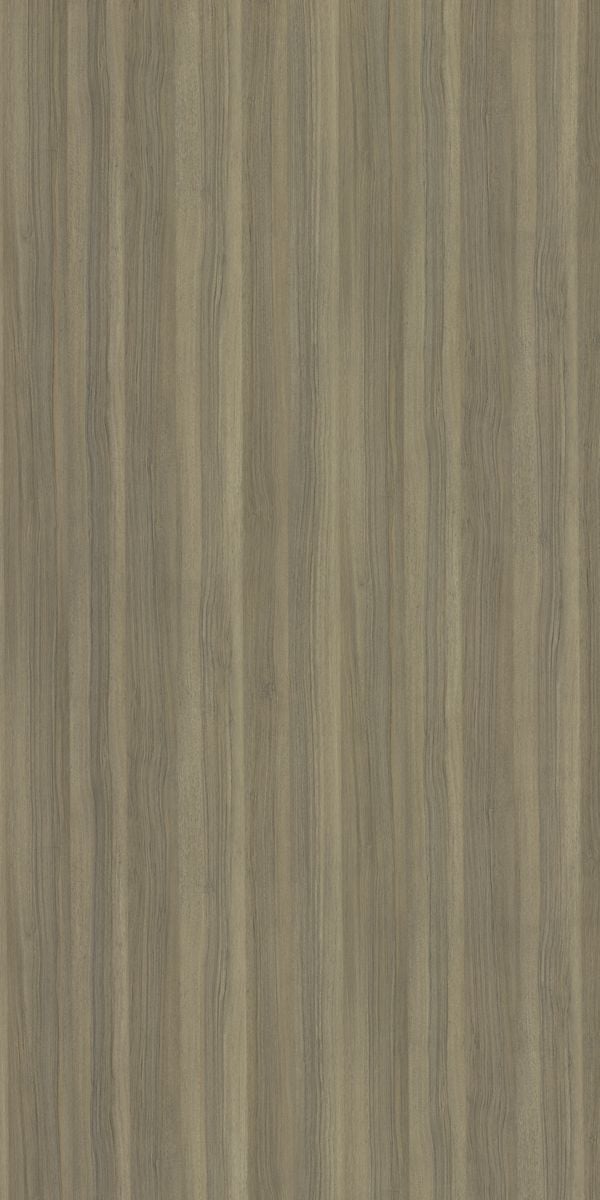 Grey wood grain laminate with suede finish and vertical wood pattern texture