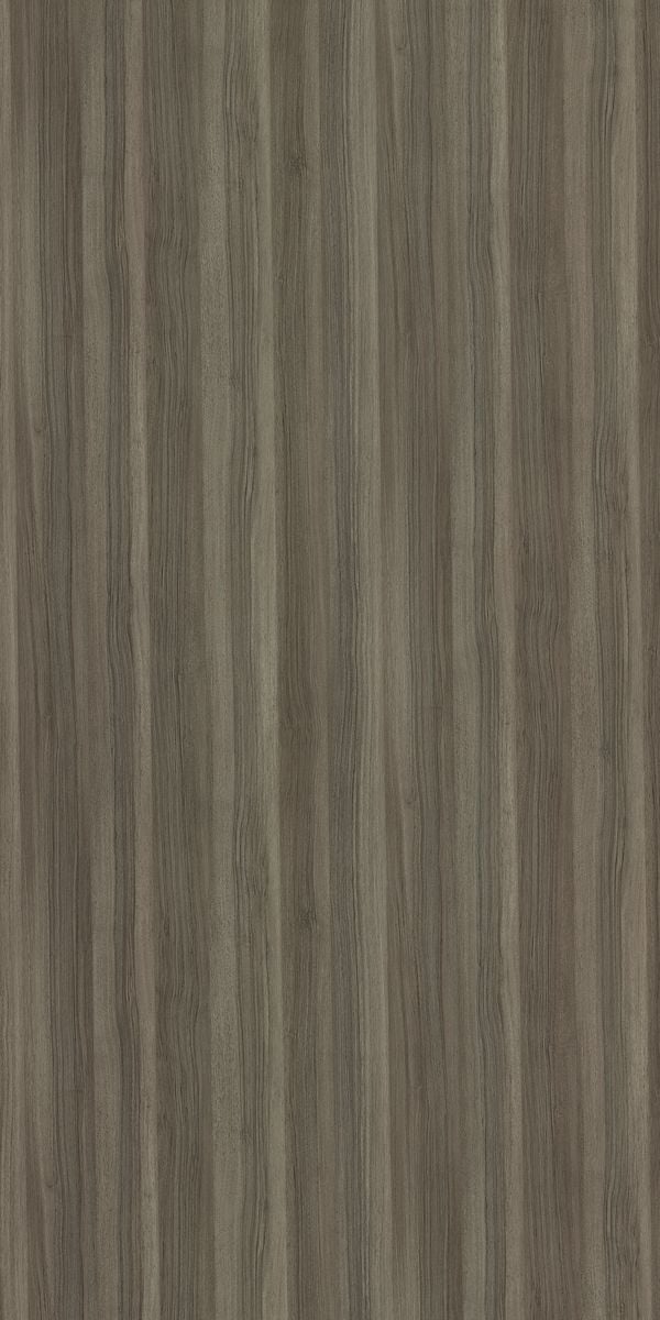 Grey wood grain laminate with suede finish and vertical wood pattern texture.