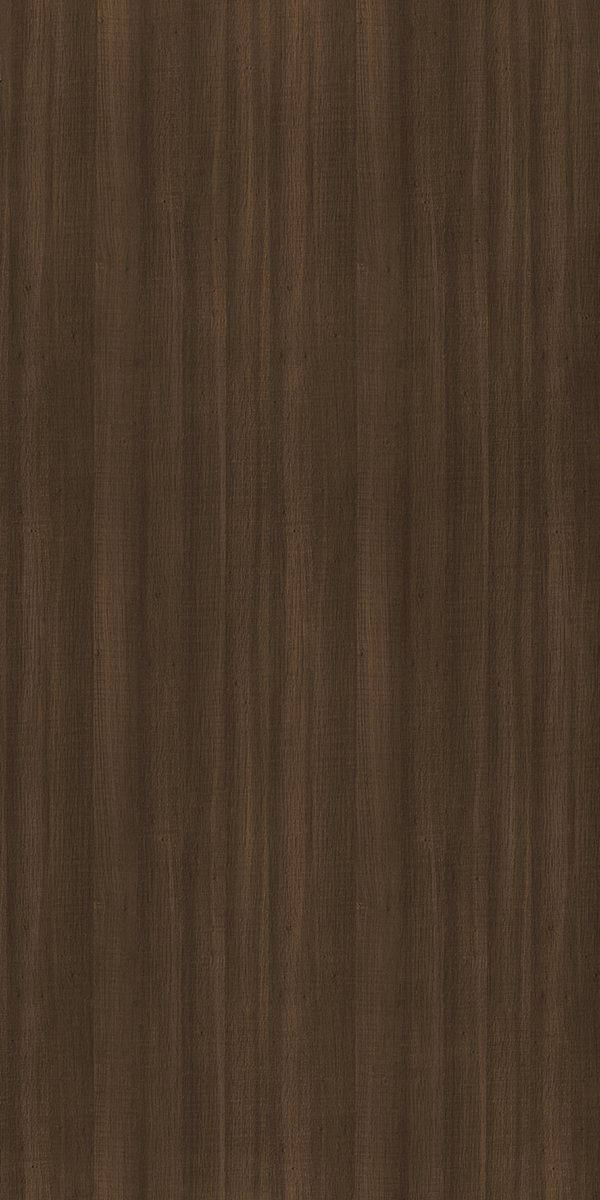 Brown wood grain laminate with suede finish and vertical grain pattern, displaying a textured wood appearance.