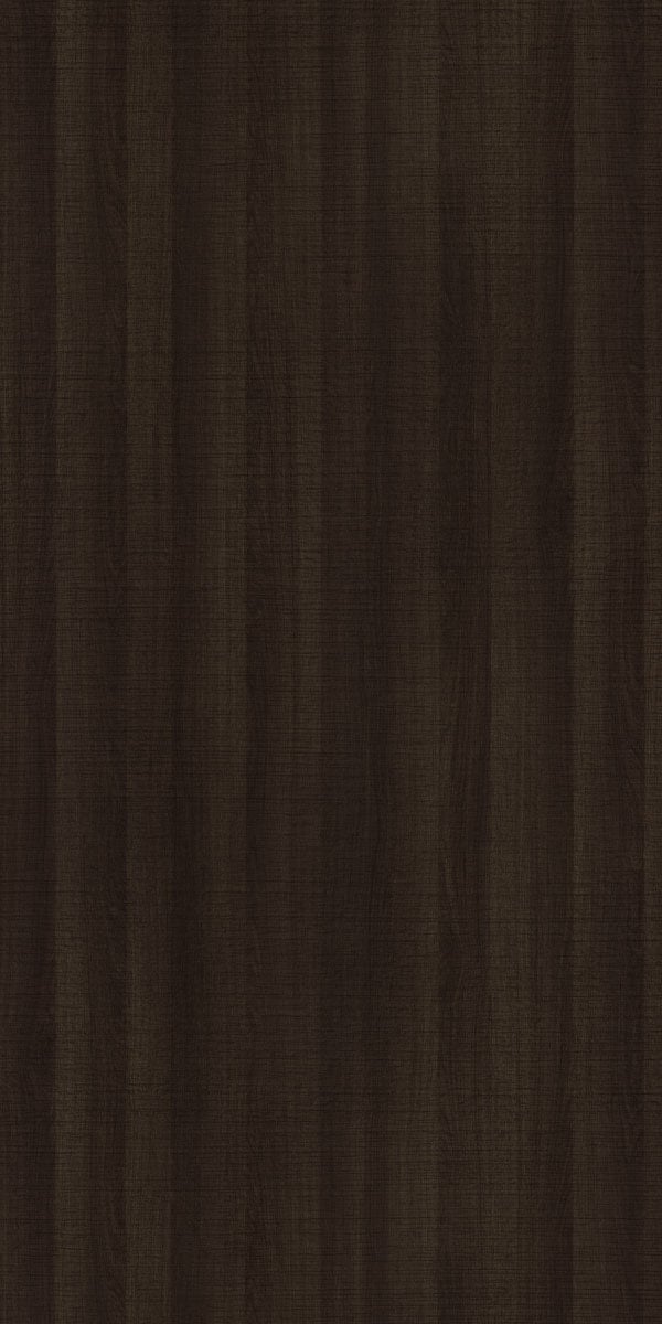Brown wood grain decorative laminate with suede finish and textured pattern