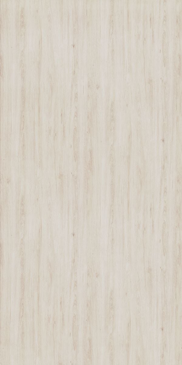 White wood grain decorative laminate with suede finish and subtle texture