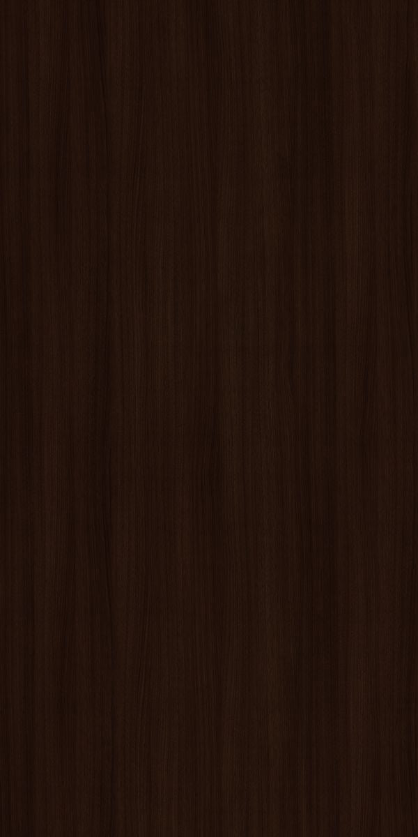 Brown wood grain decorative laminate with suede finish and vertical wood pattern texture