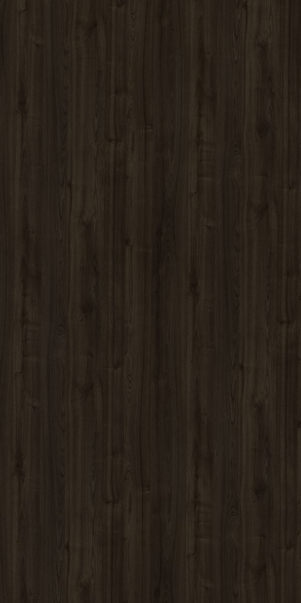Dark wenge wood grain decorative laminate with suede finish and visible wood texture and knots.