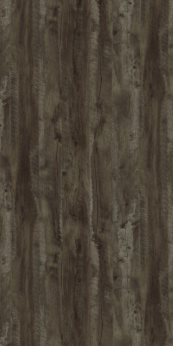 Grey wood grain laminate with suede finish and textured surface showing natural wood pattern and knots