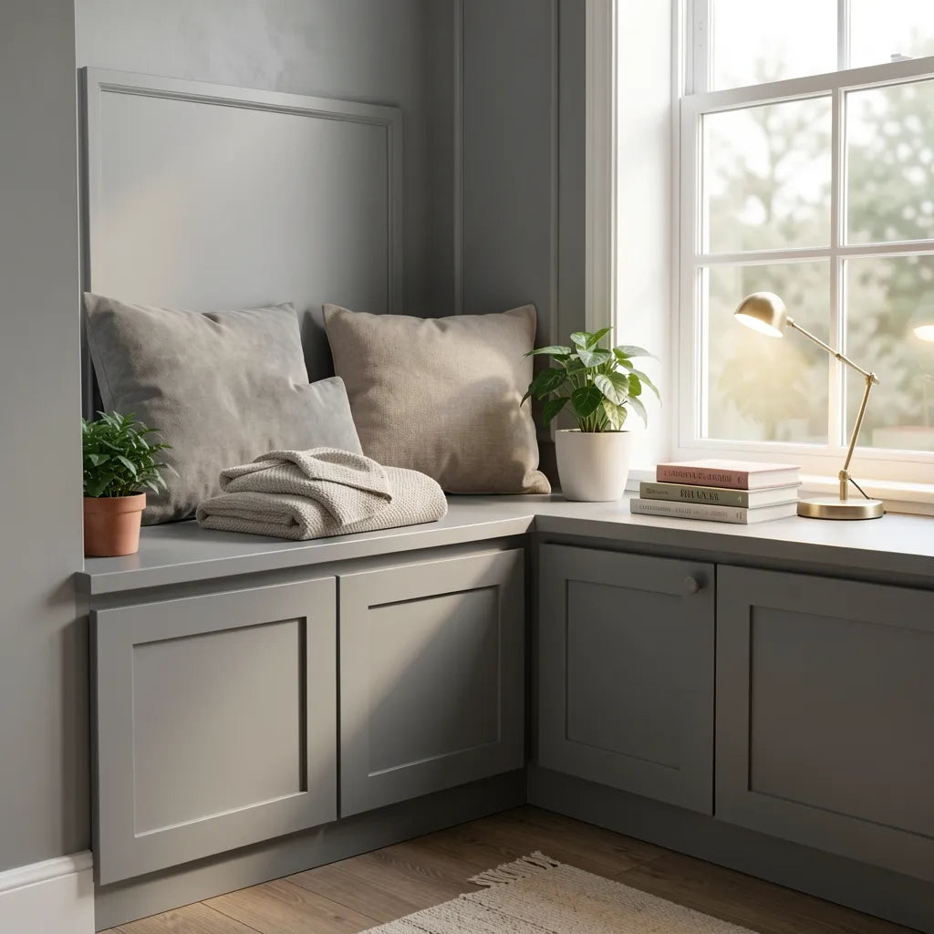 Grey matte laminate with uniform texture and subtle grain direction.
