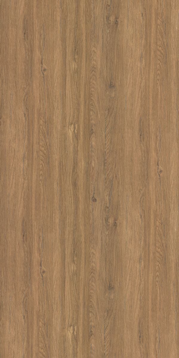 Brown wood grain laminate with suede finish and vertical wood pattern texture.