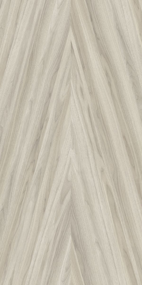 Cream wood grain decorative laminate with suede finish and herringbone pattern, showing textured wood appearance and subtle