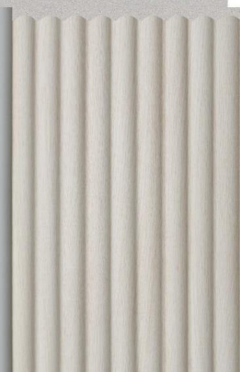Interlock Charcoal Louvers Panel Plain Colors Ivory White 9.5x0.42 Ft - Pn 02714 L