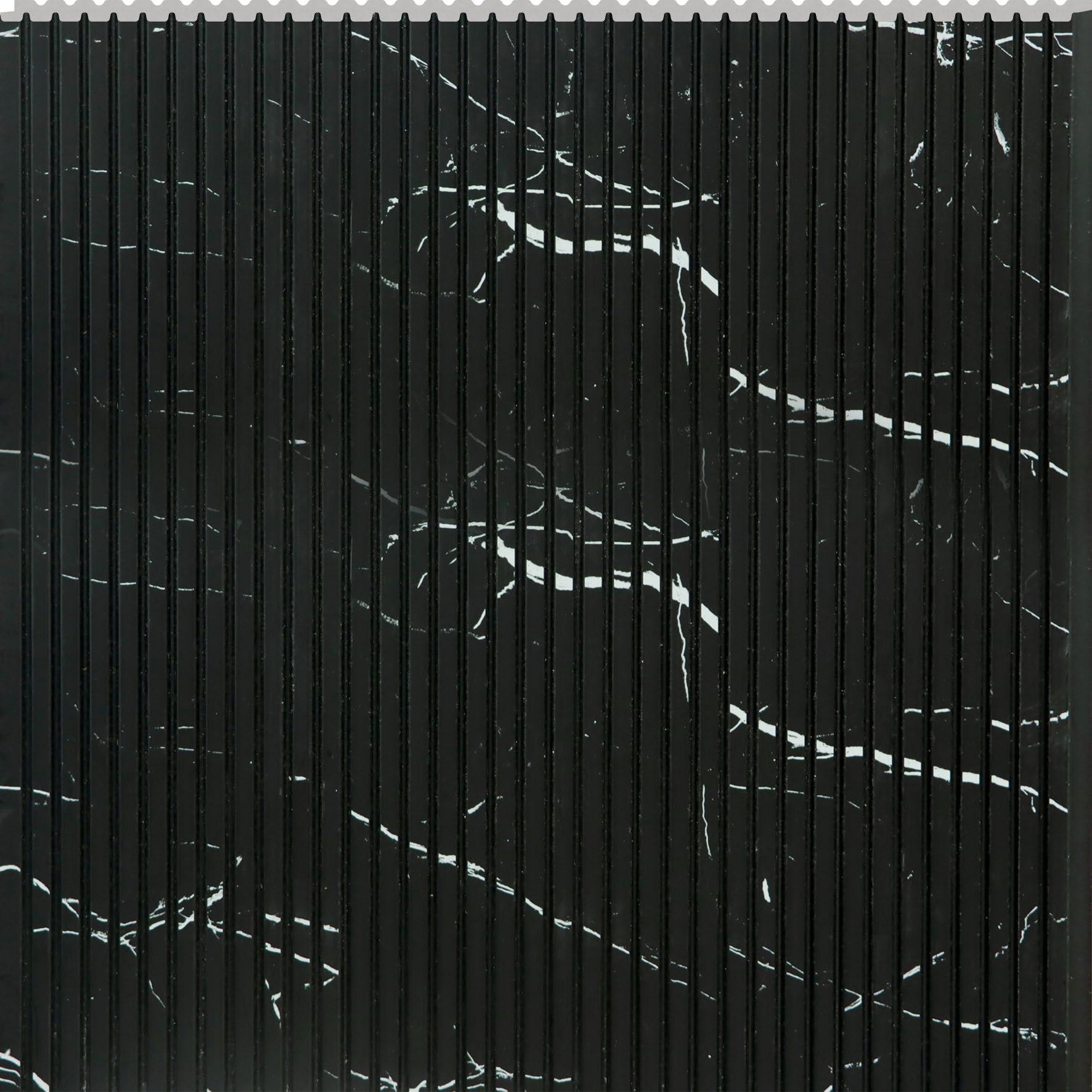 Interlock Wpc Louvers Panel Marble & Stone Black 8x1 Ft - Pn 02734