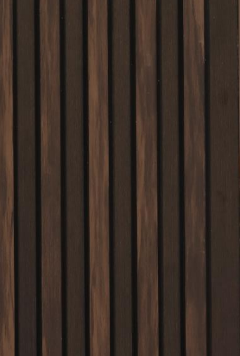 Dark Chocolate Interlock Charcoal Louvers Wood 9.5x0.38 Ft - Pn 02717 J