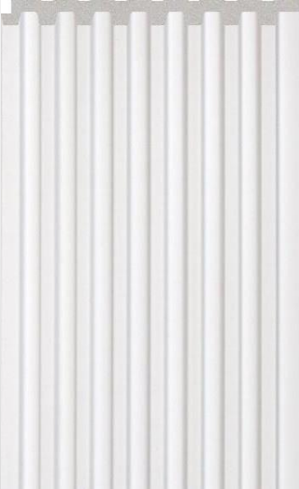 Interlock Charcoal Louvers Plain Colors Pure White 9.5x0.4 Ft - Pn 02715 P
