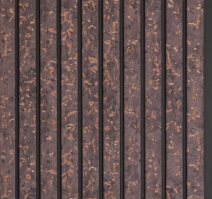 Wpc Louvers Panel Metallic Copper Brown 9.5x1 Ft - Pn 02727 R