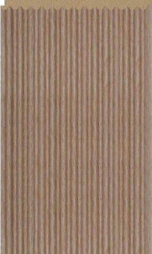 Interlock Charcoal Louvers Wood Earthy Beige 9.5x0.37 Ft - Pn 02710 I