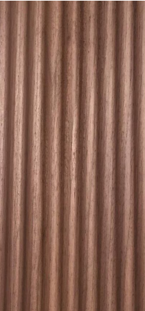 Teak Deep Flute Solid Wood Louvers Brown 8x0.47 Ft -