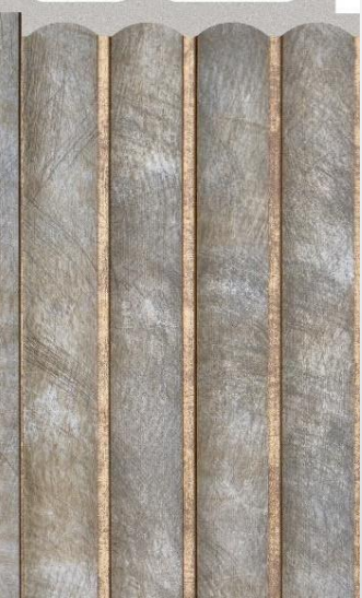 Weathered Bronze Interlock Charcoal Louvers Designer 9.5x0.39 Ft - Pn 02713 N