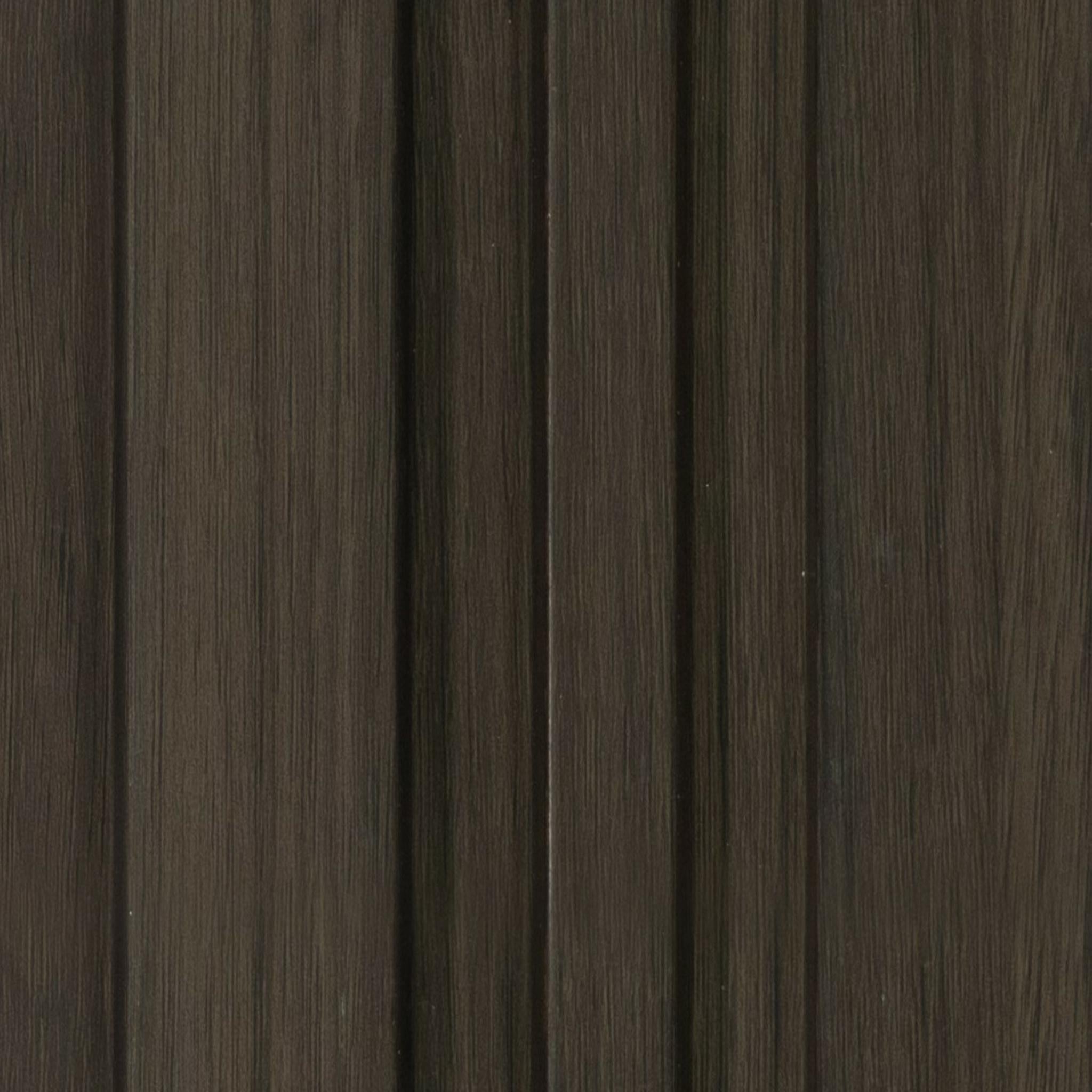 Wooden Effect Charcoal Louver Panel Wood Brown 8x0.41 Ft - Pn 04557
