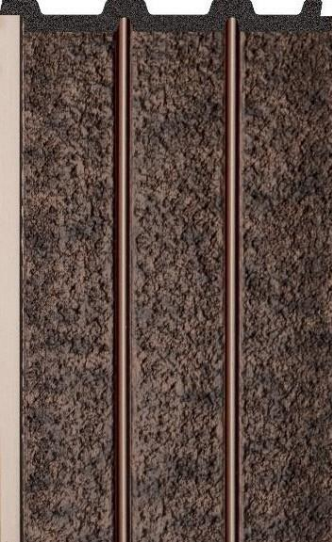 Interlock Charcoal Louvers Wood Earthy Bark 9.5x0.39 Ft - Pn 02712 L