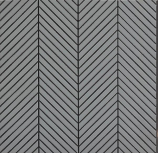 Grey Chevron Interlock Wpc Louvers Plain Colors 9.5x1 Ft - Pn 02725 G