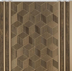 Wpc Louvers Panel Designer Coffee Brown 9.5x1 Ft - Pn 02722 H