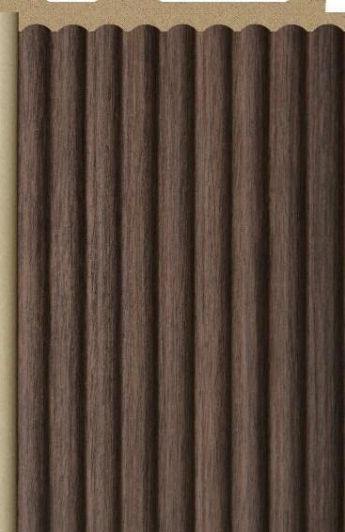 Interlock Charcoal Louvers Plain Colors Walnut Brown 9.5x0.42 Ft - Pn 02714 J