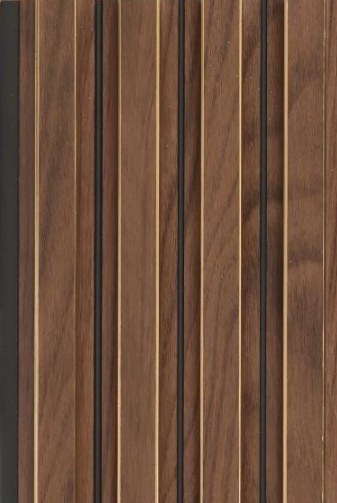Interlock Charcoal Louvers Wood Walnut Brown 8x0.38 Ft - Pn 02716