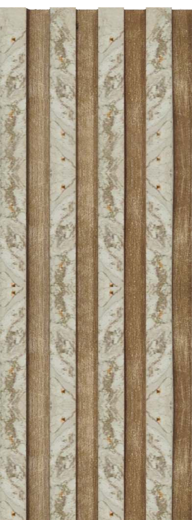 Brown Marble Charcoal Louvers Panel & Stone 8x0.41 Ft - Pn 04561