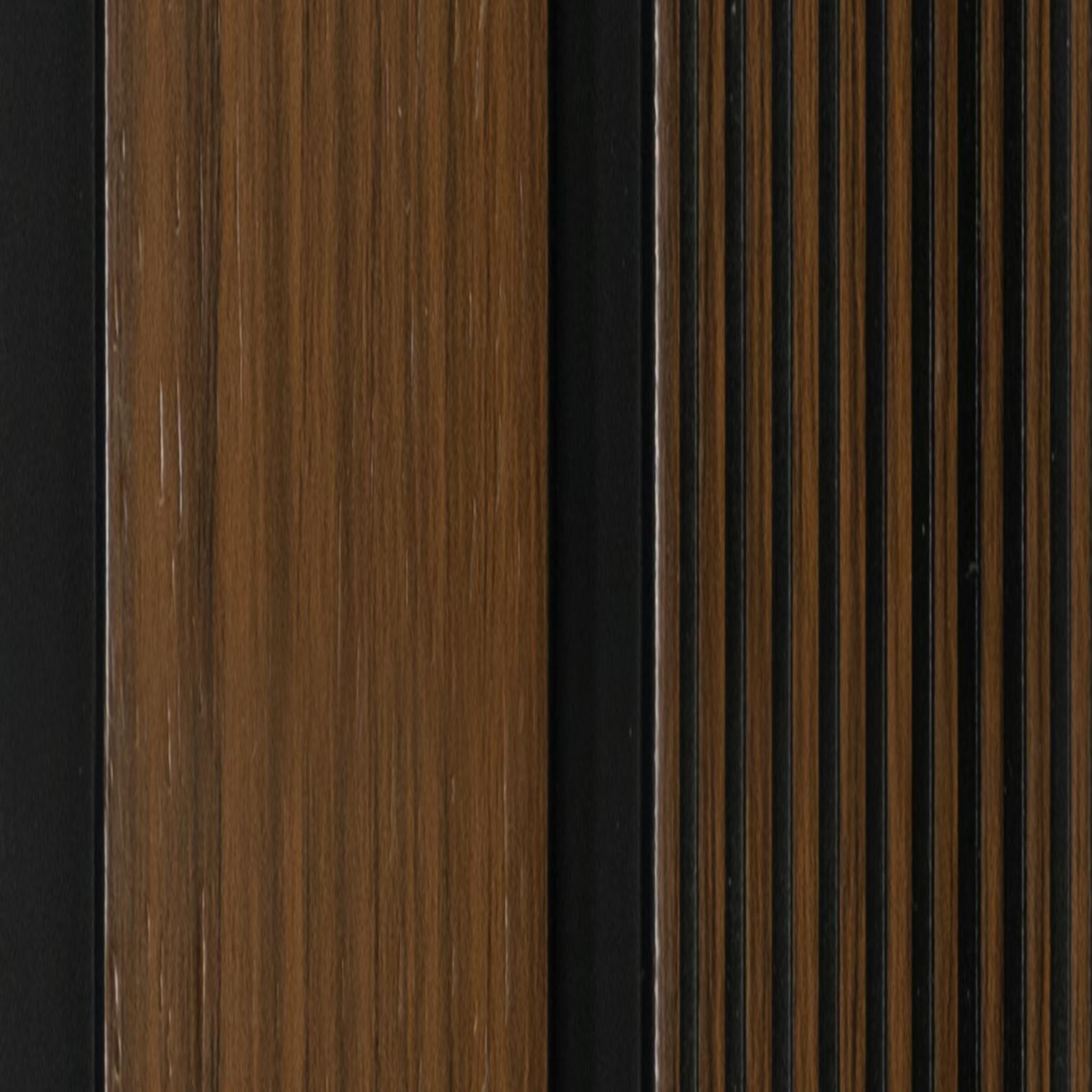 Wooden Effect Charcoal Louver Panel Wood Brown 8x0.41 Ft - Pn 04588