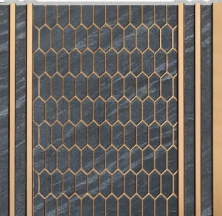 Wpc Louvers Panel Designer Dark Blue 9.5x1 Ft - Pn 02723 G