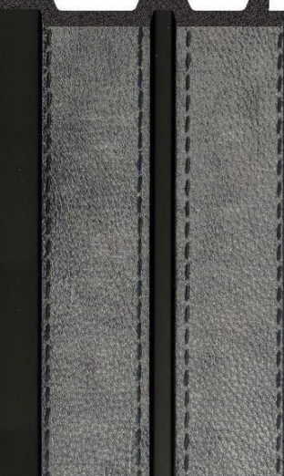 Interlock Charcoal Louvers Fabric Grey Stitched 9.5x0.4 Ft - Pn 02711 K