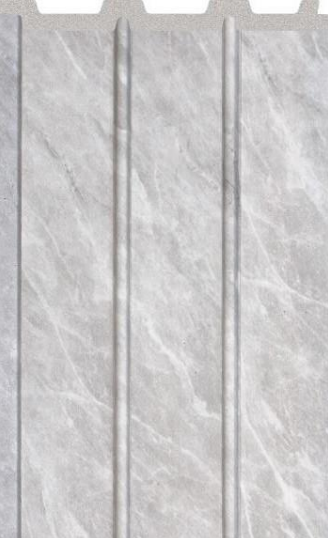 Interlock Charcoal Louvers Marble & Stone Grey 9.5x0.39 Ft - Pn 02712 O