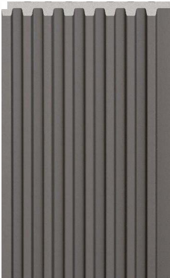 Interlock Charcoal Louvers Plain Colors Gray 8x0.4 Ft - Pn 02715 E