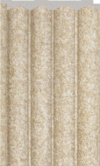 Sandstone Beige Interlock Charcoal Louvers Designer 9.5x0.39 Ft - Pn 02713 J