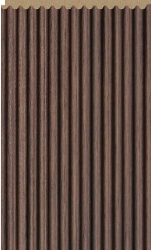 Interlock Charcoal Louvers Wood Dark Walnut 9.5x0.37 Ft - Pn 02710 J