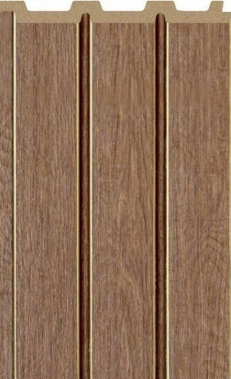Interlock Charcoal Louvers Wood Rustic Oak 9.5x0.39 Ft - Pn 02712 K